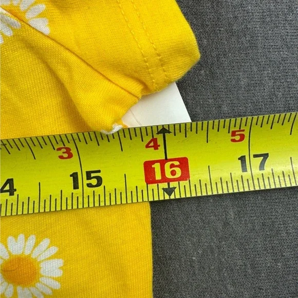 Wonder Nation Girls L(10-12) Yellow Daisy Tee & Pink Heart Dress 2-Piece Outfit - Picture 5 of 10